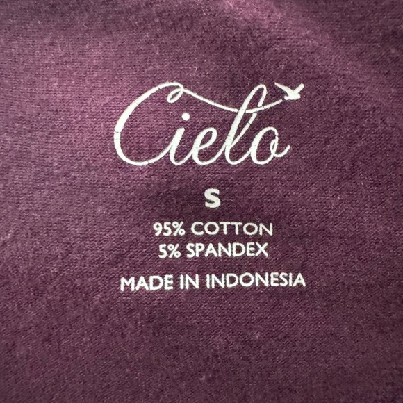 Cielo Plum ‎ Heather Short Sleeve Stretch Tee | Size S Cotton Blend T-Shirt NWT - Picture 5 of 6
